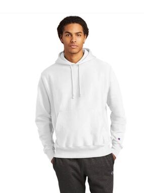 NWOT Champion Reverse Weave Men's White Pullover Hoodie - Classic Logo